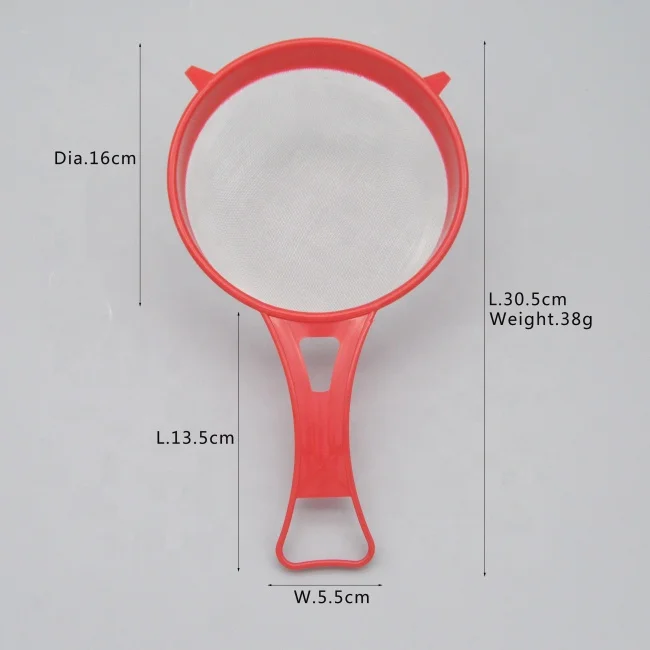 Set of 4 Nylon Mesh Oil Spoon Filter Skimmer Sieve Colander Strainer with Plastic Handle