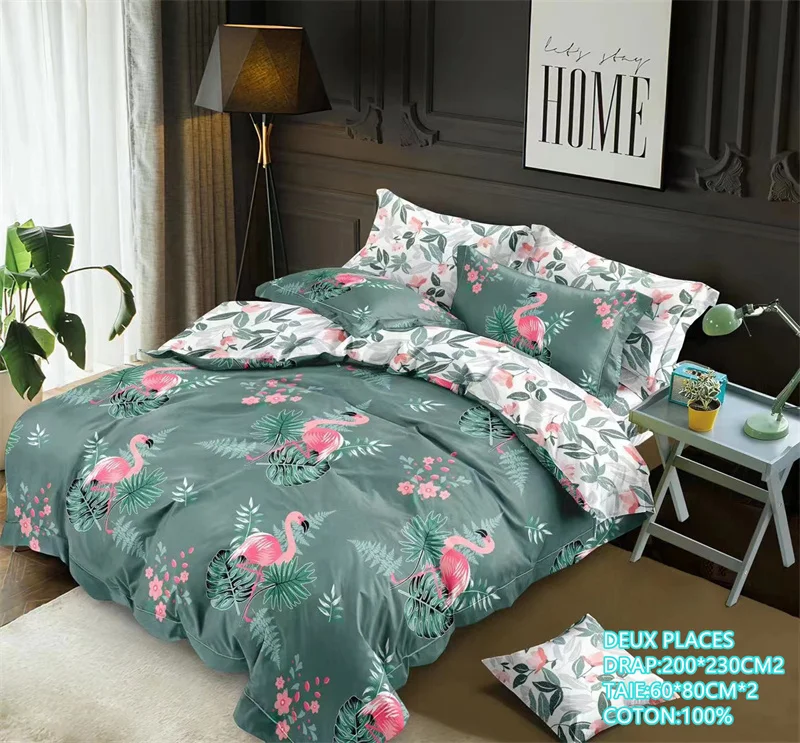 Wholesale Jiajia Two Sheets and Two Pillowcases Bed Sheet Set 100% Cotton 2 Places Sheet Sets Trois Place