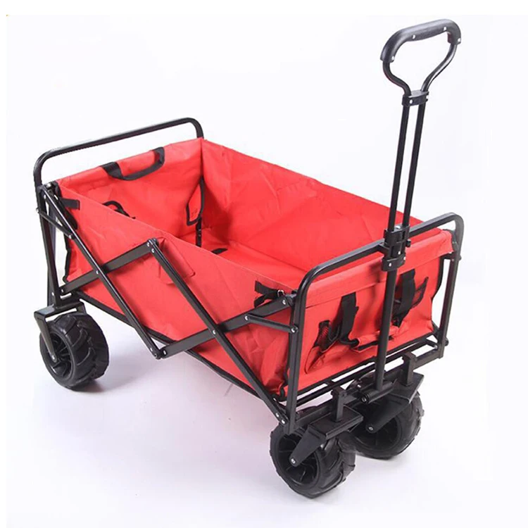 Outdoor Camping Utility Folding Wagon with Adjustable Handle