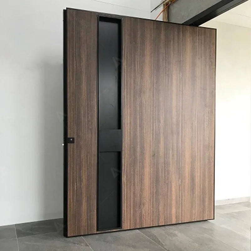 Villa house wooden entrance pivot door solid wood hinge pivot entry doors