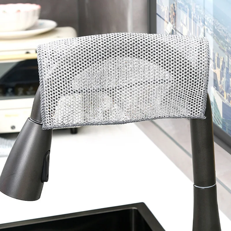 Multi Purpose Eco Friendly Reusable Kitchen Plate Dish Silver Wire Microfiber For Cleaning Cloth Rag