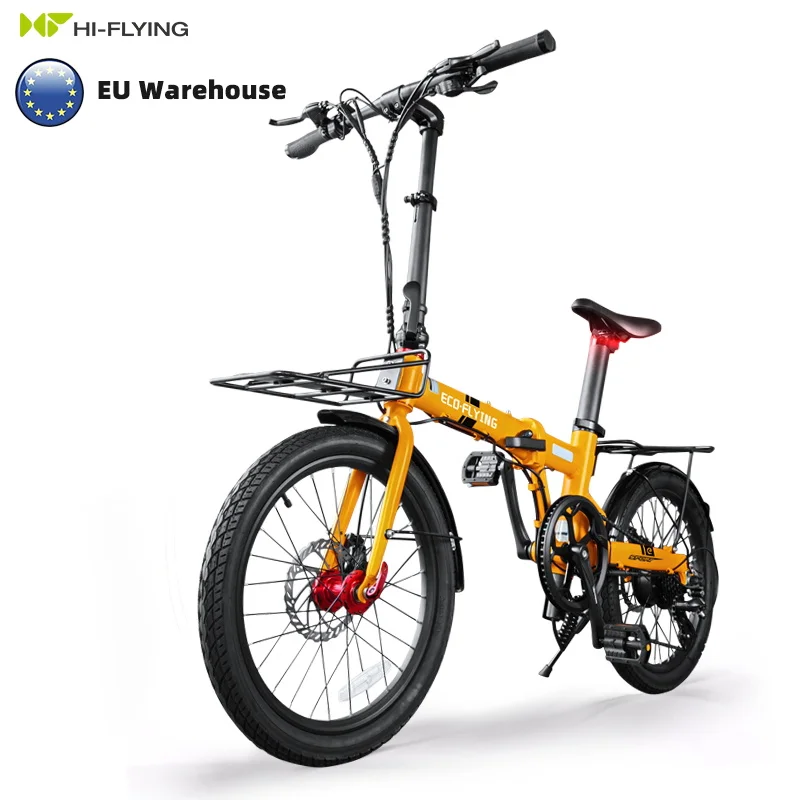 ECO-FLYING EU Doorshiping E-bike 250W 14Ah Sumsang Battery Women Ebike 20' KENDA Tire  Folding City Electric Bicycle