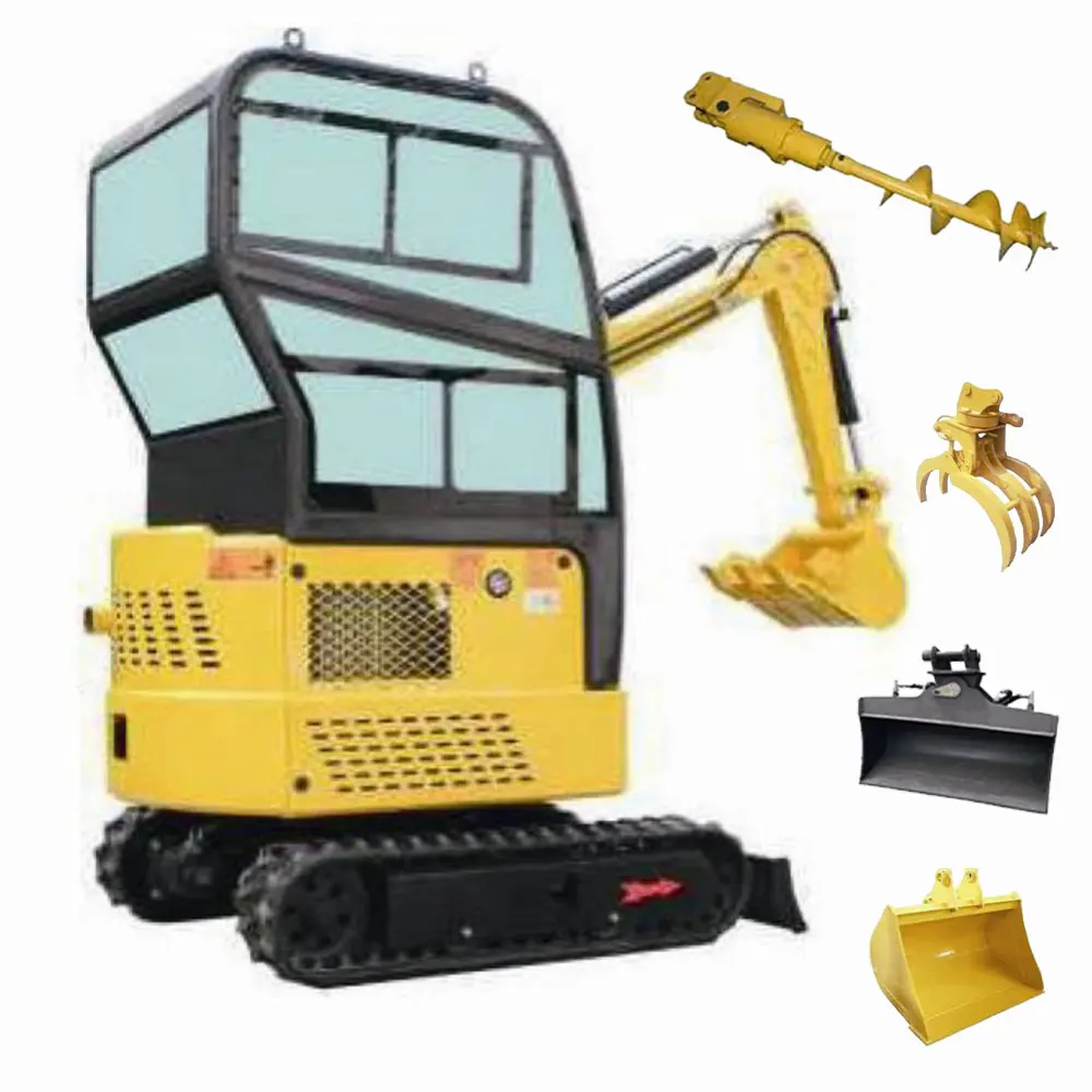Cheap Prices Shandong Machine Mini Excavator Garden Planting 1.7 Ton Compact Digger Hydraulic Bagger for Sale Crawler Excavator