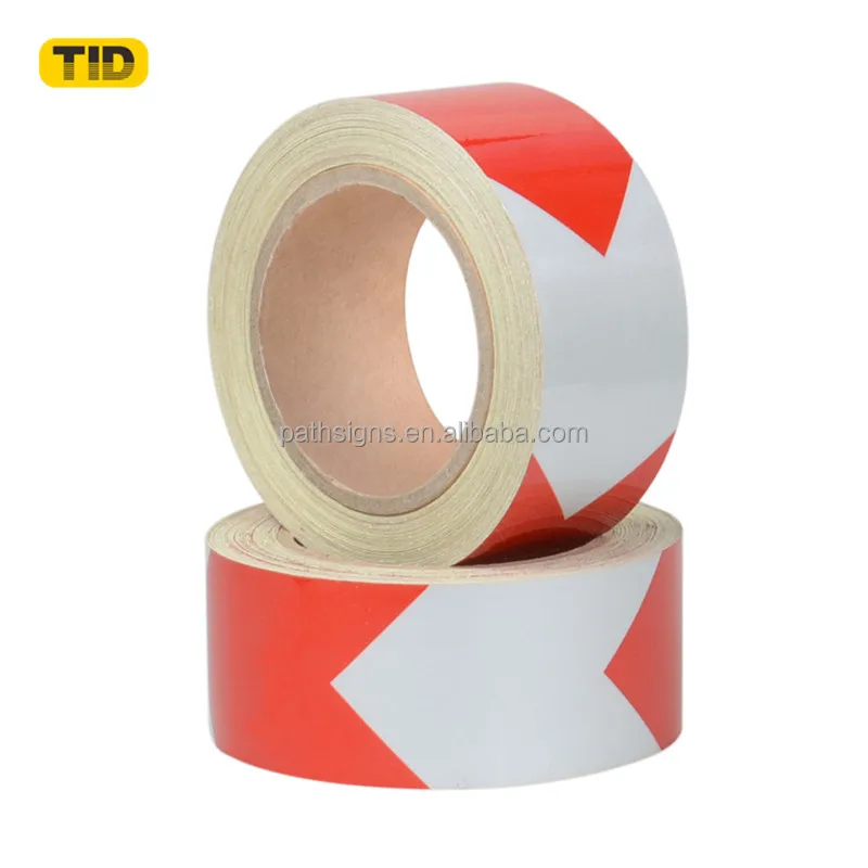 Glass Bead Reflective Strip Wholesale Black&Yellow Arrow Sticker Radium Sticker for Vehicle Truck Trailer Arrow Light