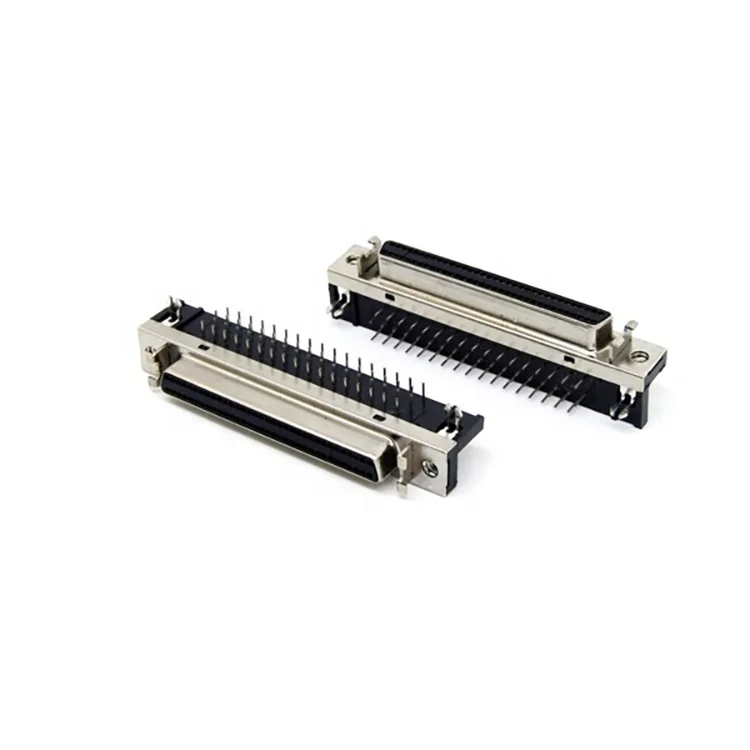 DIP 90 degree right angle HPDB 68 pin DB68 female SCSI-3 PCB Connector