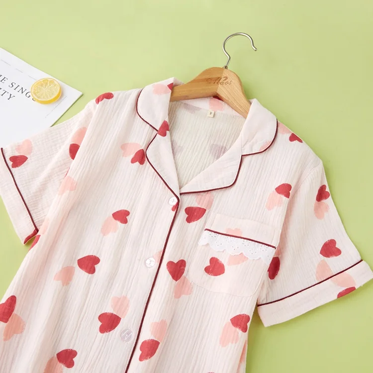 Wholesale Loungewear Pink Soft Satin Sleepwear Short Sleeve Women Pajamas Set