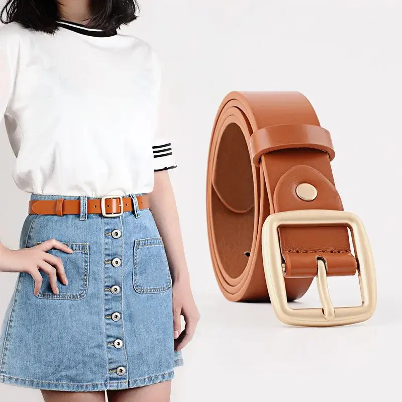 Decorative Belt Metal Square Buckle Belt Ladies Jeans Versatile Belt
