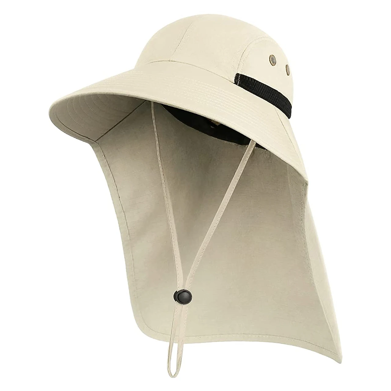 Outdoor Sun Hat for Men with 50+ UPF Protection Safari Cap Wide Brim Fishing Hat with Neck Flap, for Dad