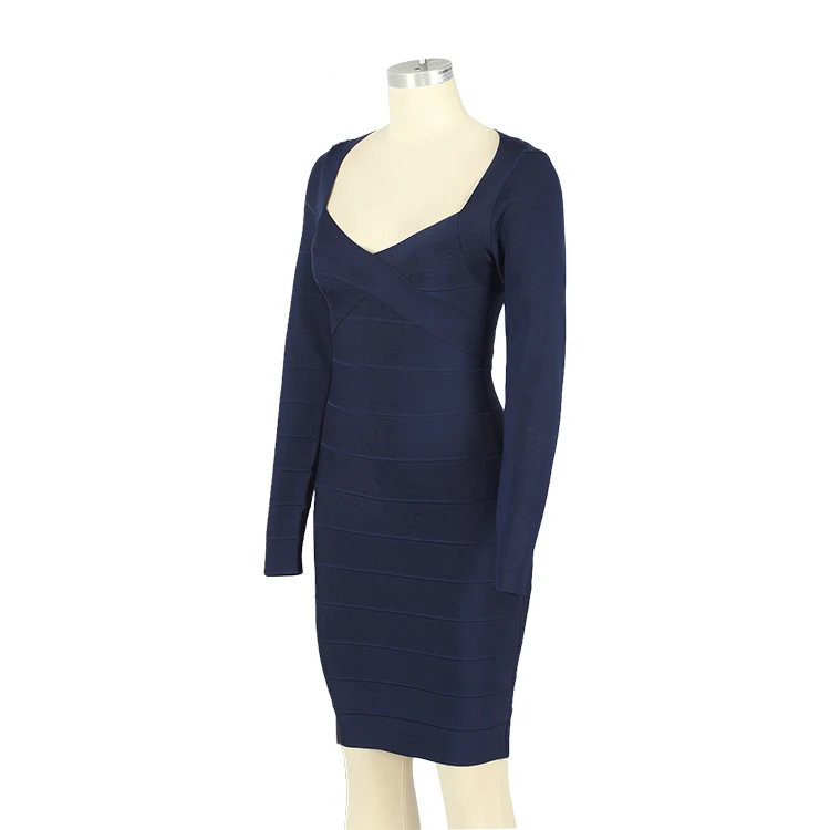 
2021 Sexy Party Party Long Sleeve Prom Bandage Dress 