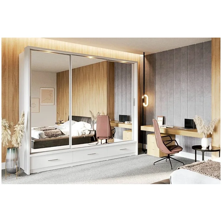 Custom Made Modern Luxury Leather Closets Door Modular Bedroom Wardrobe for Dressing Room Walk in Close