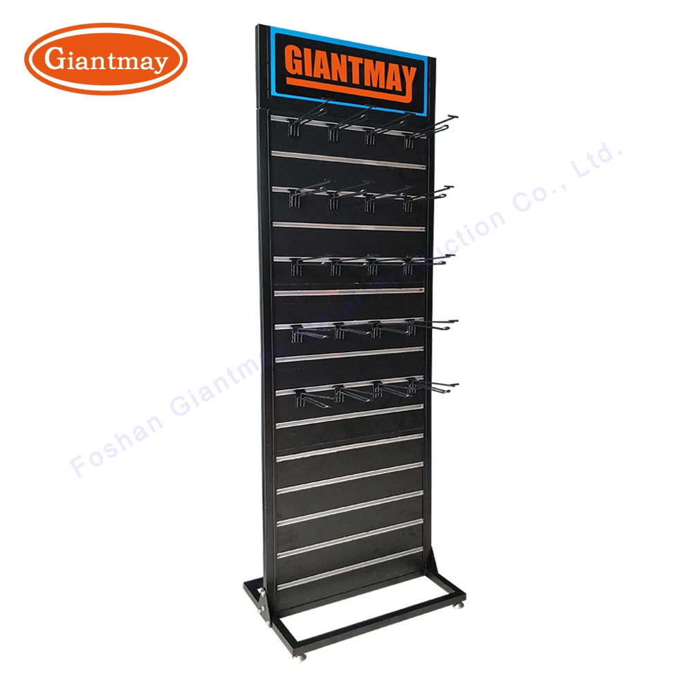 Guangdong Factory Custom Retail Store Floor Metal Stand Slatwall stand Free standing Slat wall Display Rack