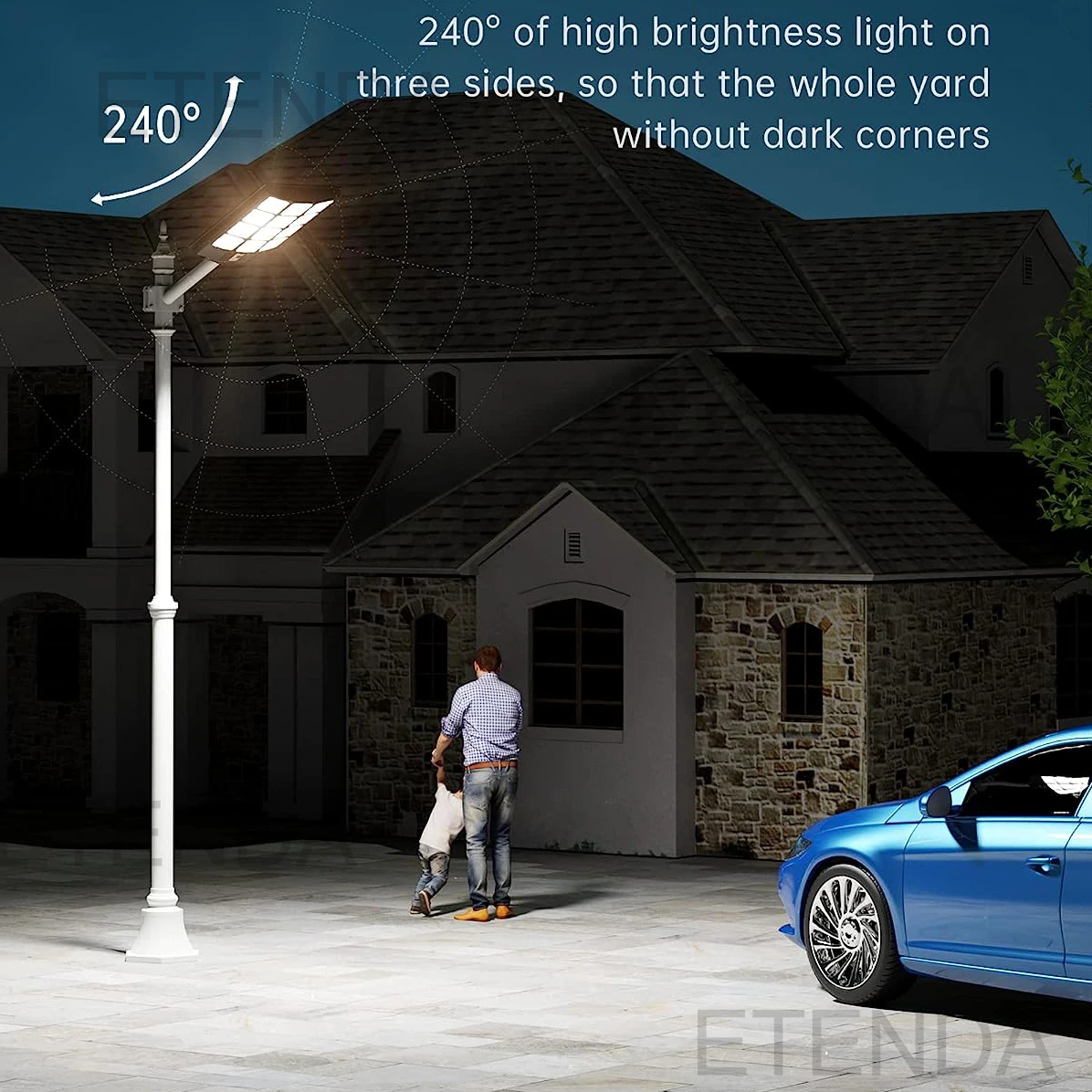 Outdoor Commercial Solar Powered Wall Lighting 500w 600w 800w 1000w All In One Led Solar Panel Street Light