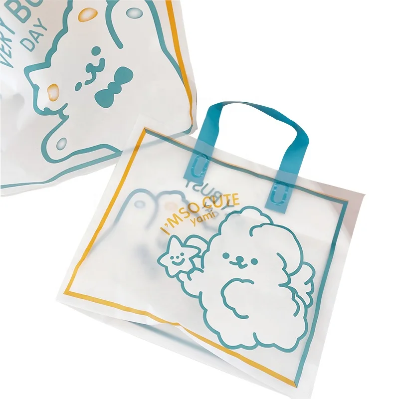 Eva Customized Portable Plastic Bag Frosted Translucent Portable Shopping Bag Gift Clothing Handbag