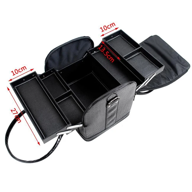 Large Faux Leather Beauty Cosmetic Makeup Vanity Case Bag Nail Art Box XY-441