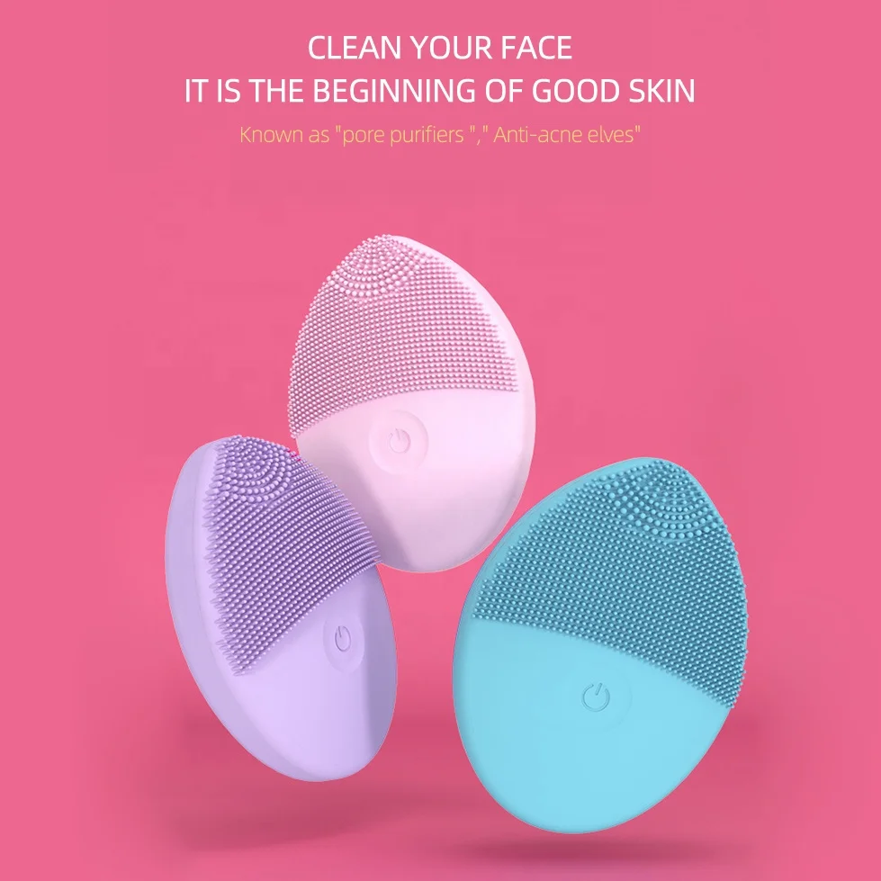 Oem Odm Waterproof Mini Electric Silicone Sonic Facial Cleansing Brush For Face Cleaning