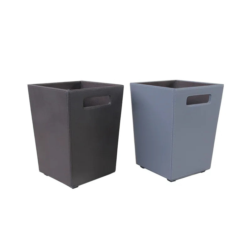 Custom PU Leather Office and Kitchen Trash Can trash bin garbage bin with Inner Bucket