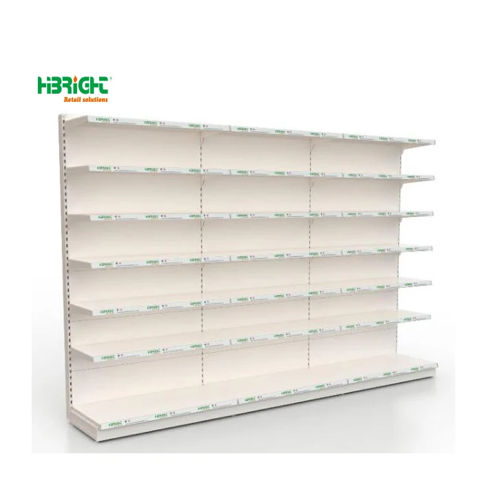 Single Side White Gondola Shelving Supermarket Shelf for Store