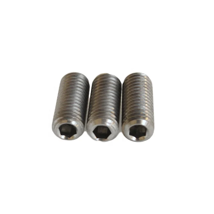 High strength lightweight DIN913 M8 hex socket grub set screws with flat point Gr5   titanium screws for ultrasonic welding
