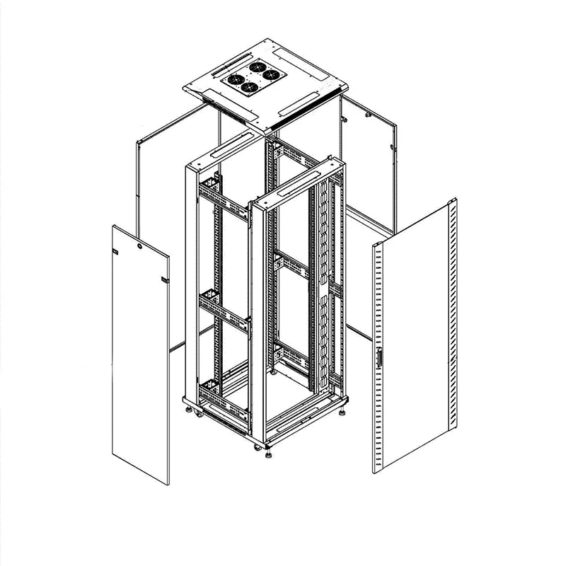47U server network cabinet 600 * 600 * 2200 data center switch cabinet rack 19 inch floor type