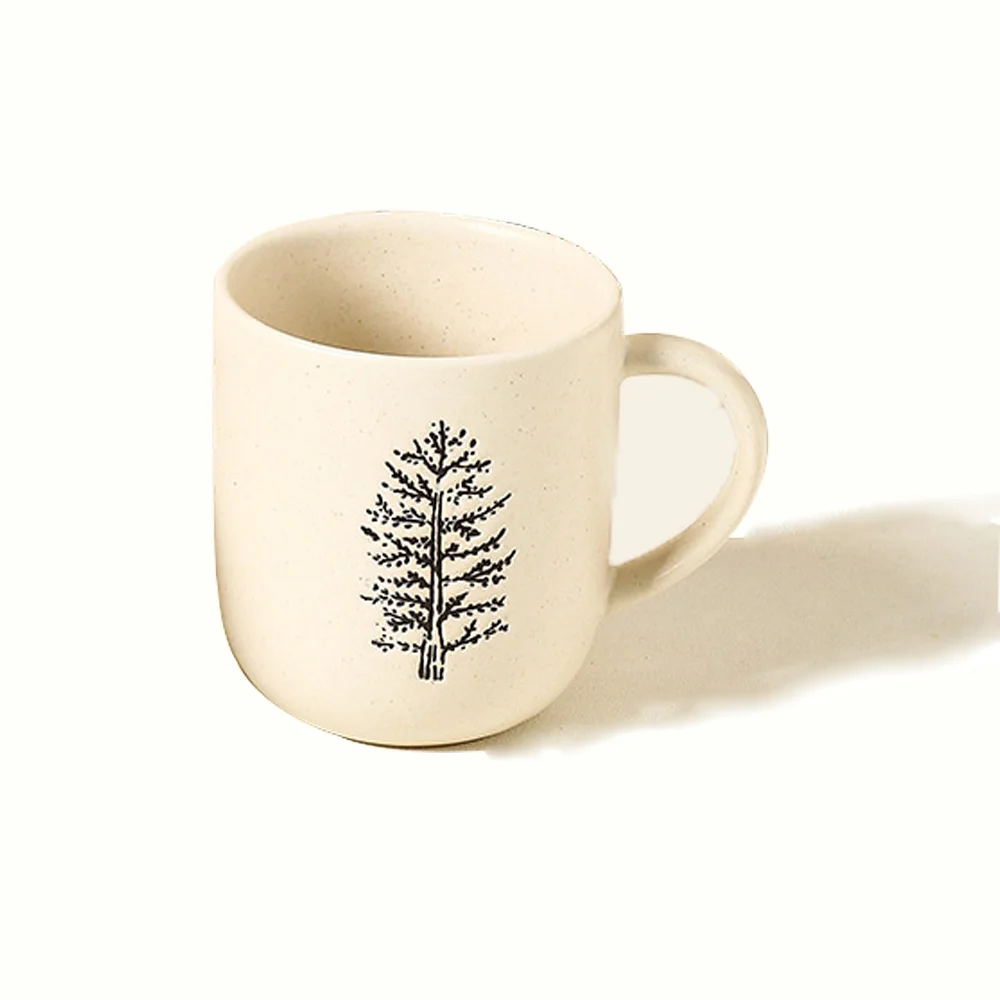 Christmas Decoration 14 Oz Matt Glaze Engrave Personalized Custom Ceramic Mug Wholesale Latte Mugs