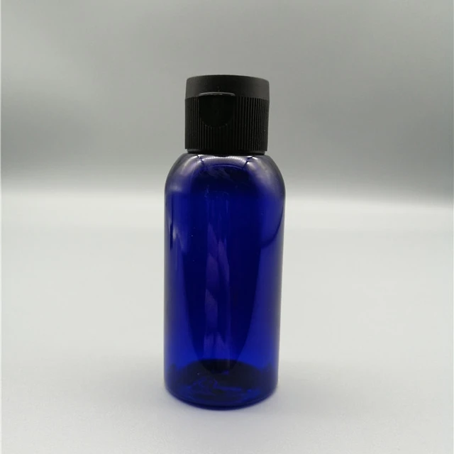 50ml  Empty Cobalt Blue Plastic Cosmo Lotion  Bottles with Disc Top Flip Cap