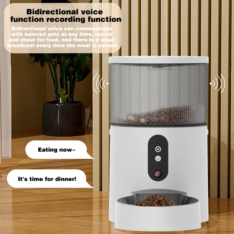 factory pet supplies high quality with voice recording camera large capacity automatic smart pet animal dog cat food feeder
