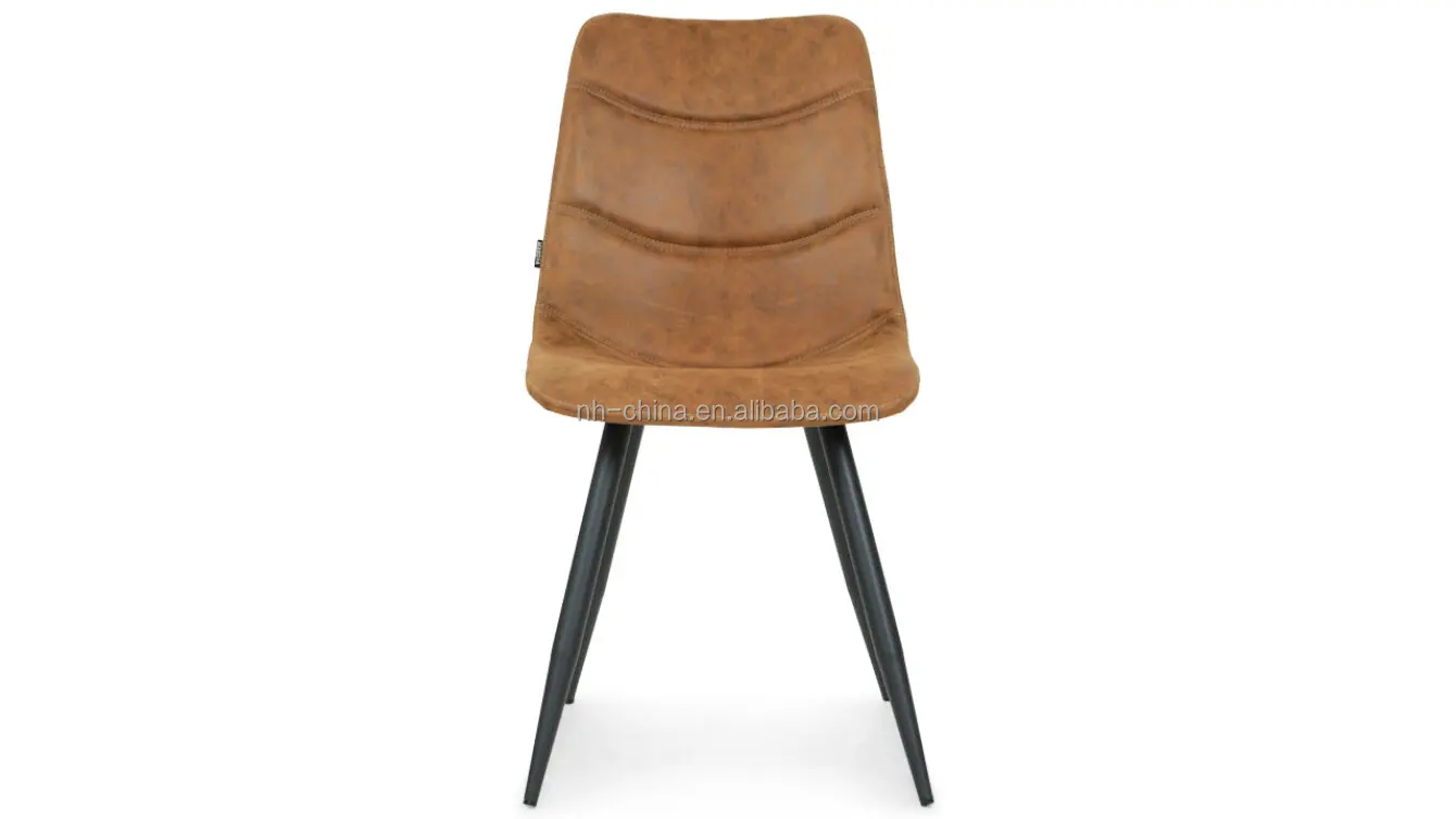 Industrial retro rustic brown leather bistro cafe dining chair