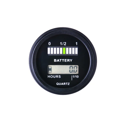 12V 24V 36V 48V LCD battery indicator battery charge gauge and hour meter for DC powered equipment