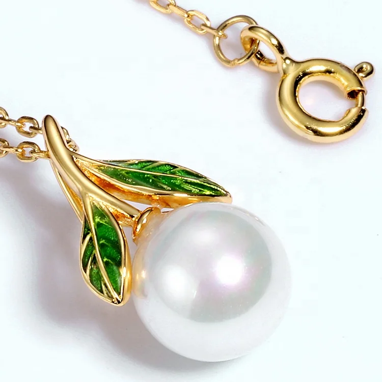 Custom made jewellery pendants 925 sterling silver gold plated pearl pendant