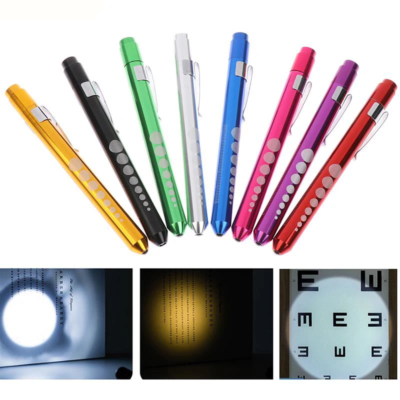 Акриловая светодиодная Ручка OEM Цвет желтый/белый свет 100 мм высококачественная медицинская ручка с линейкой для глаз