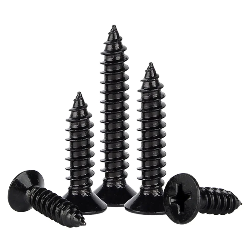 ZhiJia Factory Custom manufacturers zinc black self-tapping screws black screw metal