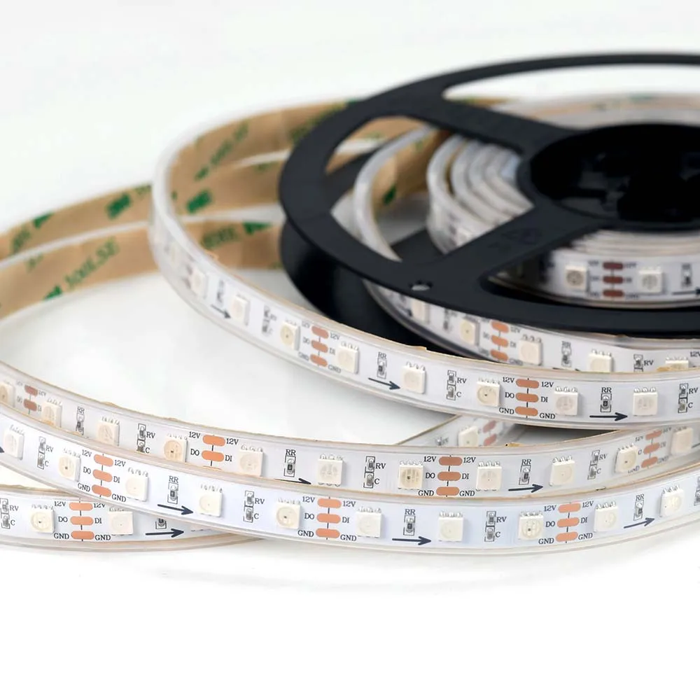 Addressable LC8806 Programmable 5050 Flexible Waterproof IP67 12v WS2811 rgb led strip ws2812b led strip 5m