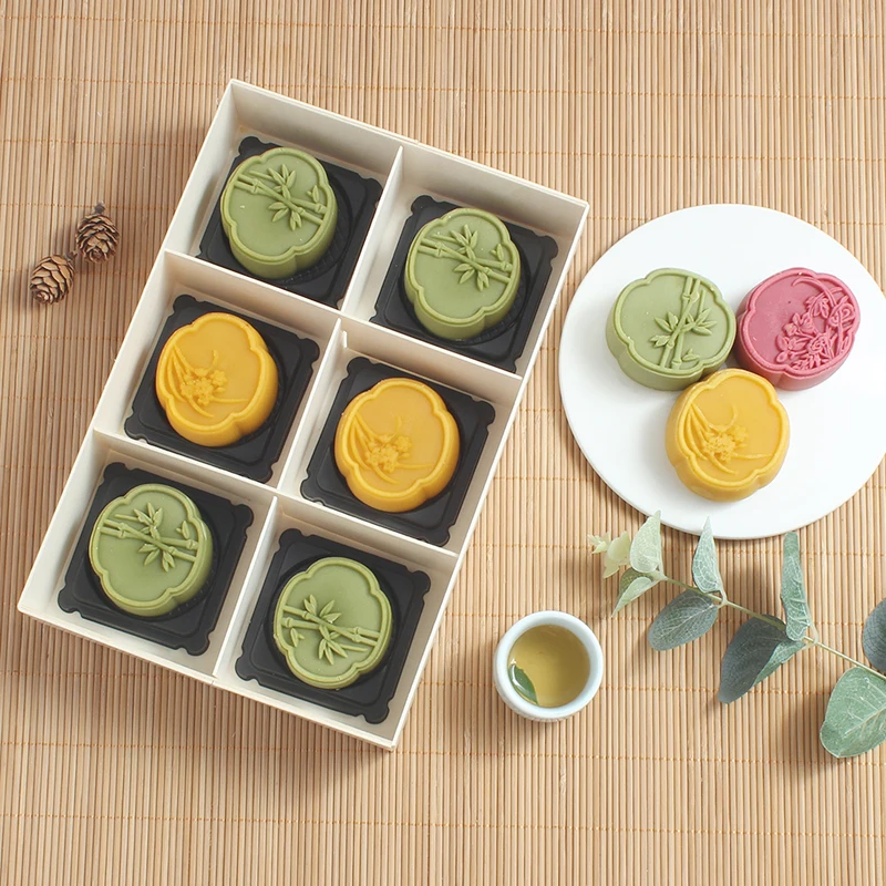 New Design Wooden Take Away Japanese Wagashi Packaging Box Pastry Dessert Muffin Mousse Cupcake Food Container With Dividers