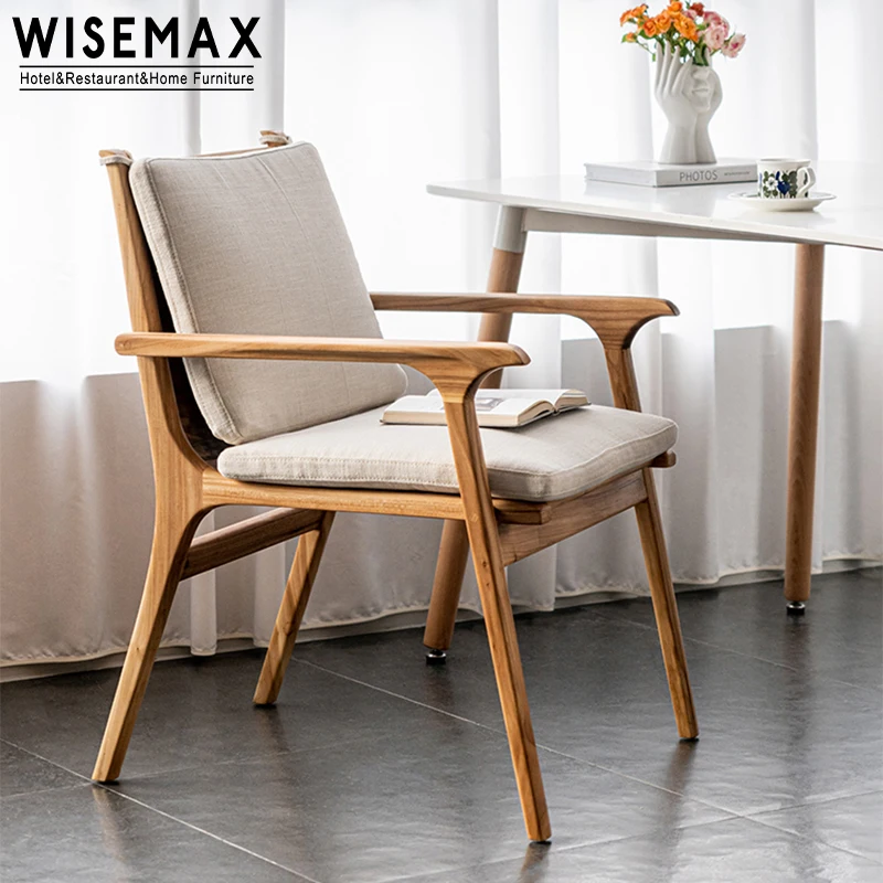 WISEMAX FURNITURE modern style bedroom north American solid ash wood dining chair fabric dining chair for home dining room