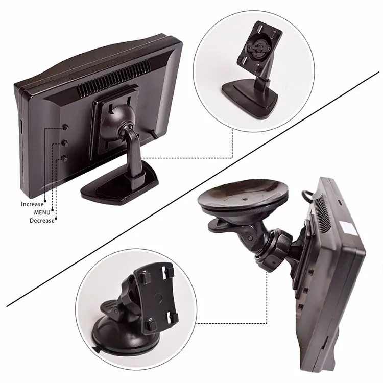 5 Inch TFT LCD Rear View Screen Monitors for Backup Camera Car TV Display