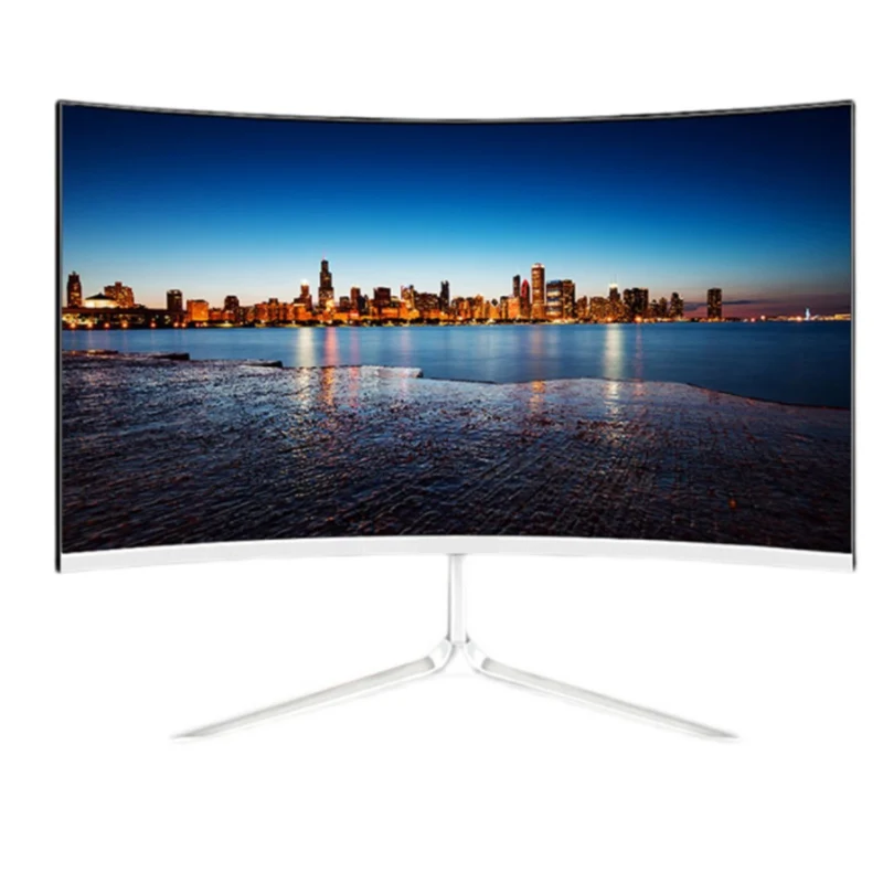 White color 24 inch 1080p curved design 75hz gaming monitor with High-definition multimedia interface
