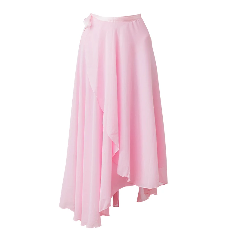 Adults Women Ballet Dance Skirts Long Chiffon Dance Skirts Lyrical Soft Ballet Dress Black Burgundy Translucent Dance Costumes