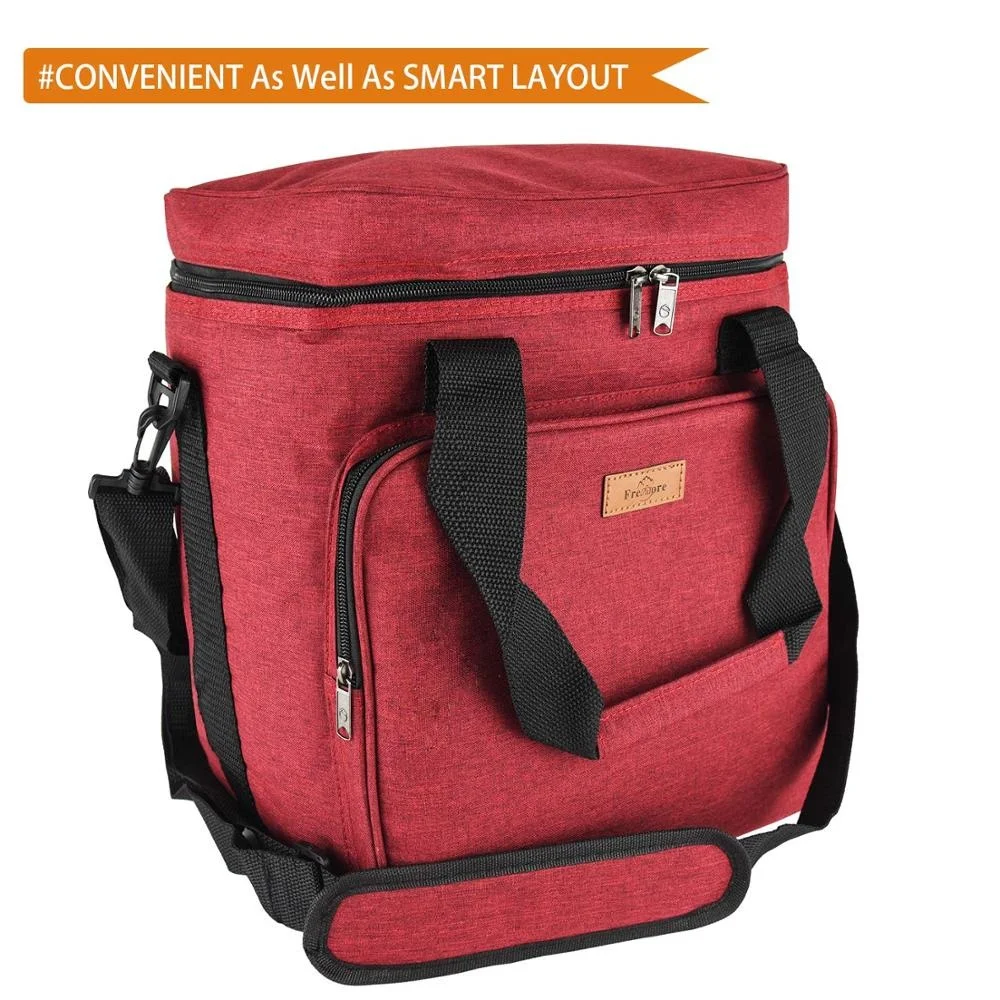 Freshore 6 Wine Bottles Carrier Bag - Insulated Cooler Travel Tote - Premium Large Portable Bottle Carrying