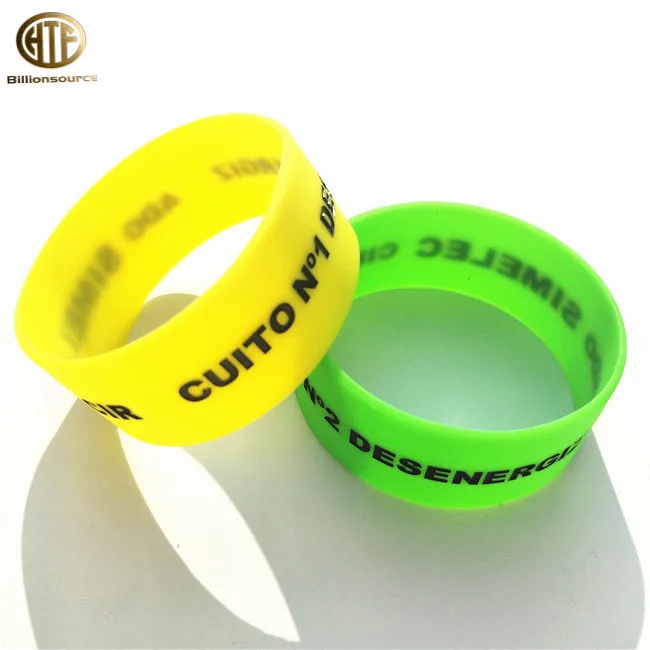 
BS-005 2021 Cool Embossed raised logo lettering silicone bracelets wristband 