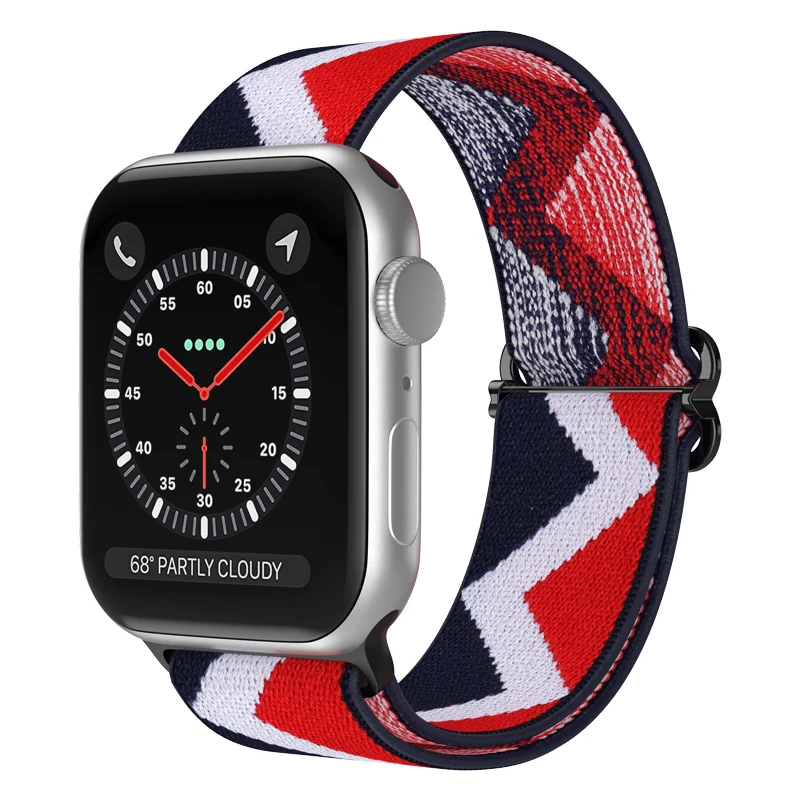 Slim Eco Braided Solo Nylon Loop Smartwatch Straps Fabric Watch Band Strap Adjustable for Apple Watch Band