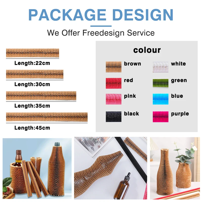 Kraft Brown Express Packaging Honeycomb Paper Sleeve Cushioned Mesh Paper Tube for Shipping Protective Film for Secure Delivery