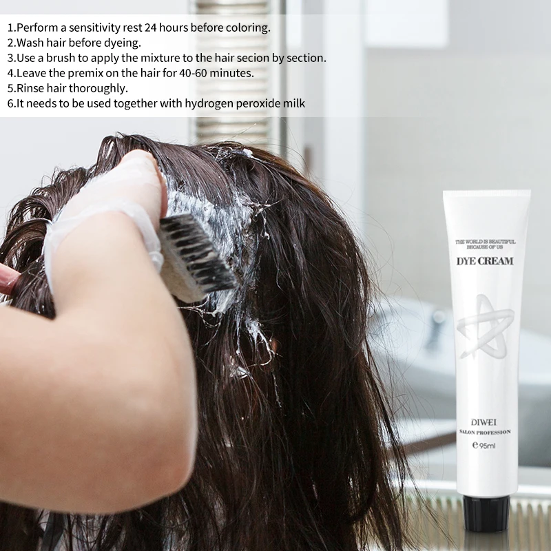 Diwei Hair Dye Light Gray Hair Color Quickly Dyes And Fixes Color Lasting Effectively Fashion Whitening Hair Coloring Cream