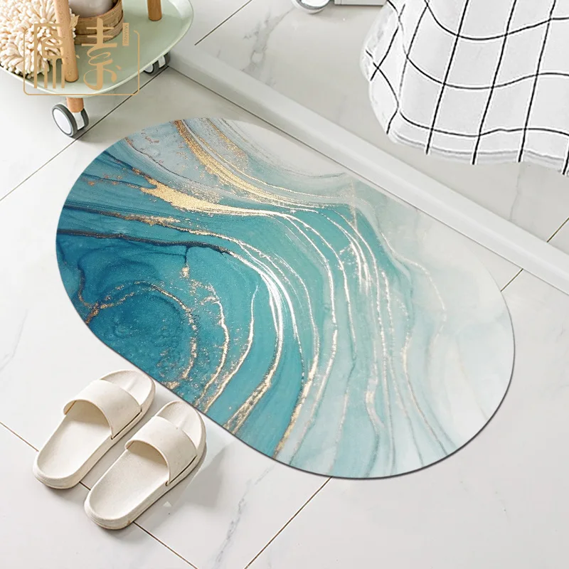 Bathroom floor mat non-slip foot pad oil painting diatom mud floor mat bathroom toilet toilet door absorbent pad quick-drying