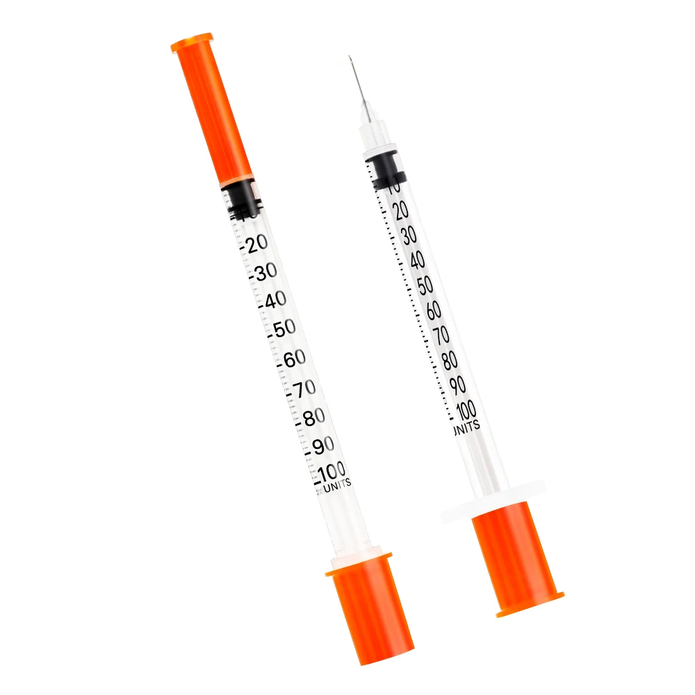 Medical Disposable Sterile 32 gauge Insulin Syringe with Fixed Ultra Fine Needle U-40/U-100 0.3ml 0.5ml 1ml