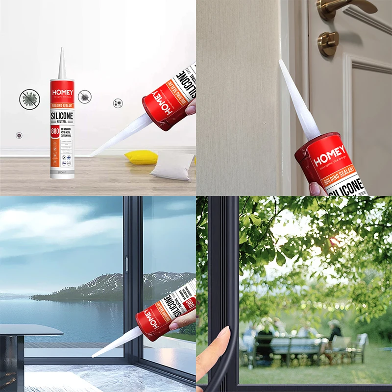 Homey neutral cure bonding glue plastic silicone rubber sealant for electronics to metal