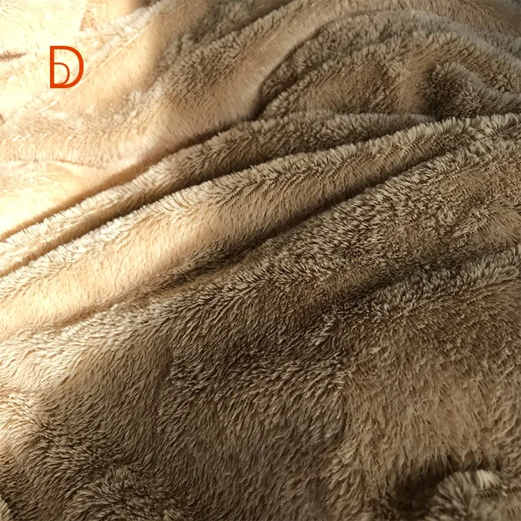 100% Polyester Brushed Knitted Artificial Fur PV Plush Fabric