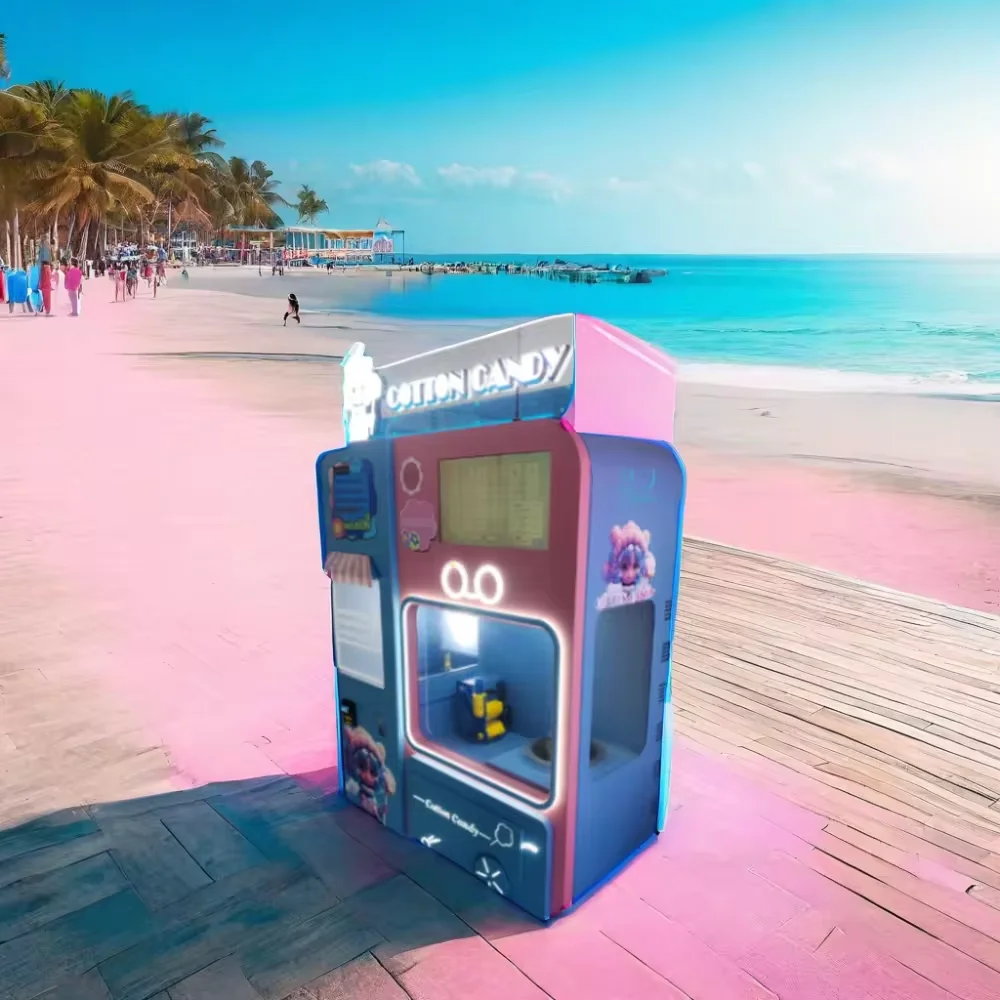 Best Selling Automatic Cotton Candy Vending Machine with DIY Function for Rental Use