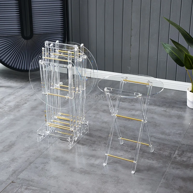 Factory customize  acrylic table set acrylic folding table coffee table for home decoration