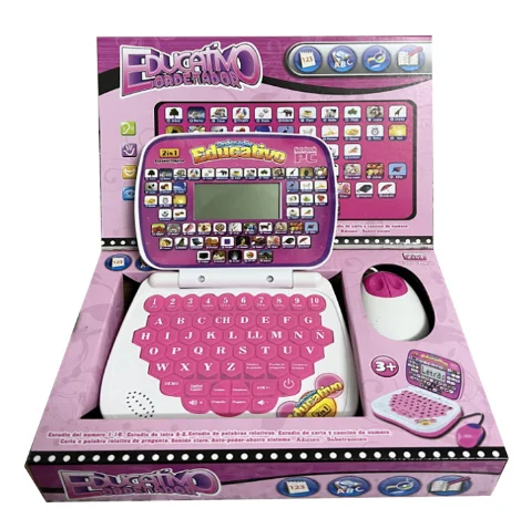 Spanish English multi-function point reading learning machine led screen laptop learning machine for children