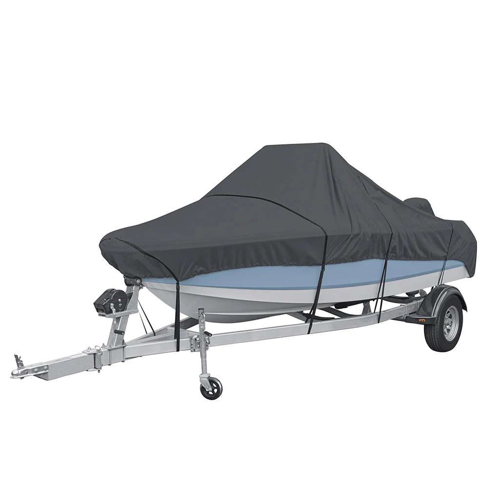 Hot selling outdoor waterproof boat cover for protecting boat from water, rain, snow, hail with custom logo, size